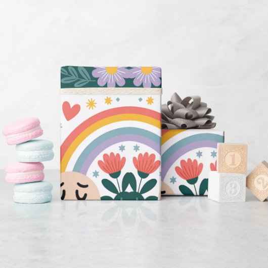 Emotionele ondersteuning Gift Wrap - Rainbow & Hea Cadeaupapier (Baby Shower)