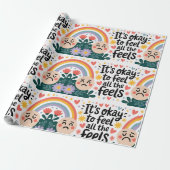 Emotionele ondersteuning Gift Wrap - Rainbow & Hea Cadeaupapier (Uitgerold)