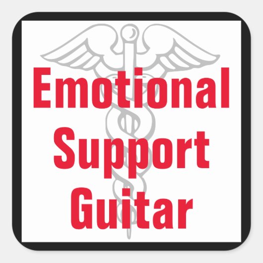 Emotionele Ondersteuning Gitaar - Funny Sticker (Voorkant)