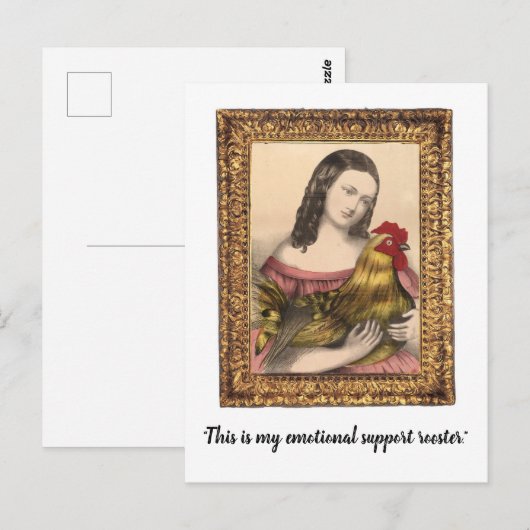 Emotionele Ondersteuning Haan Grappig  Briefkaart (Voorkant / Achterkant)