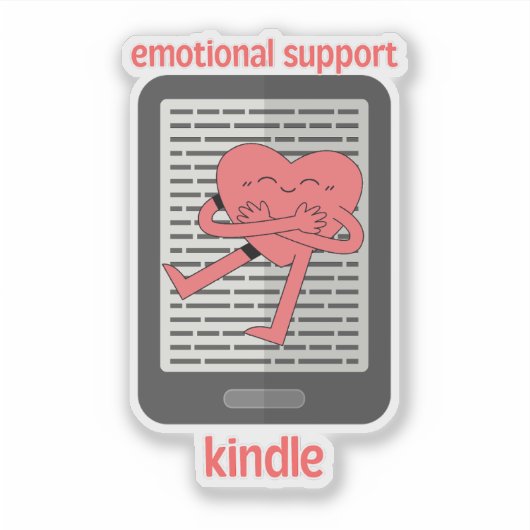Emotionele Ondersteuning Kindle Sticker (Voorkant)