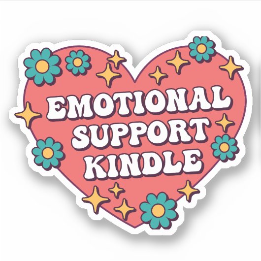 Emotionele Ondersteuning Kindle Sticker (Voorkant)