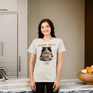 Emotionele ondersteuning Koffie Grappige Kat Geest Tri-Blend Shirt