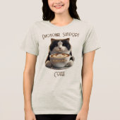 Emotionele ondersteuning Koffie Grappige Kat Geest Tri-Blend Shirt (Voorkant)