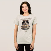 Emotionele ondersteuning Koffie Grappige Kat Geest Tri-Blend Shirt (Voorkant volledig)