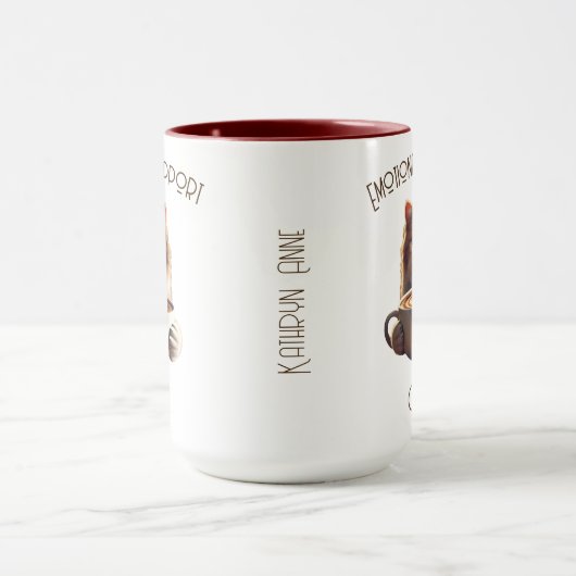 Emotionele ondersteuning Koffie Schattige Kat Latt Mok (Midden)