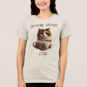 Emotionele ondersteuning Koffie Schattigee Kat Gee Tri-Blend Shirt (Voorkant)