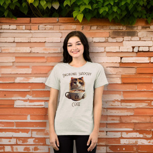 Emotionele ondersteuning Koffie Schattigee Kat Gee Tri-Blend Shirt
