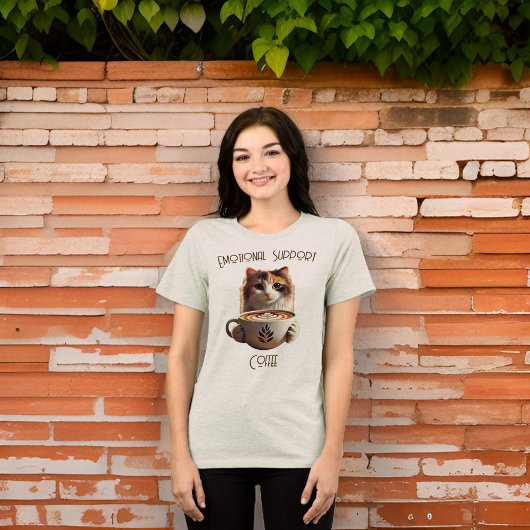 Emotionele ondersteuning Koffie Schattigee Kat Gee Tri-Blend Shirt