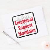 Emotionele Ondersteuning Mandoline - Grappige Stic Vierkante Sticker (Envelop)