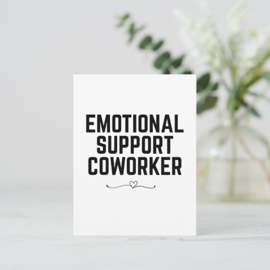 Emotionele ondersteuning Medewerker, grappige coll Briefkaart (Staand voorkant)