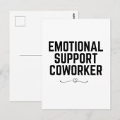 Emotionele ondersteuning Medewerker, grappige coll Briefkaart (Voorkant / Achterkant)