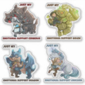 Emotionele ondersteuning Mythical Creatures vinyl Sticker (Voorkant)