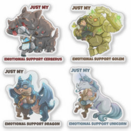 Emotionele ondersteuning Mythical Creatures vinyl  Sticker