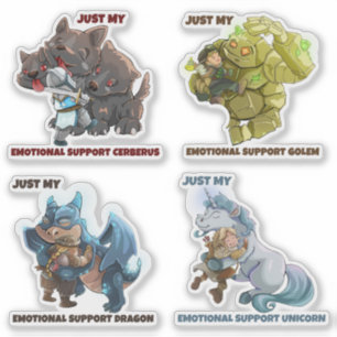 Emotionele ondersteuning Mythical Creatures vinyl  Sticker