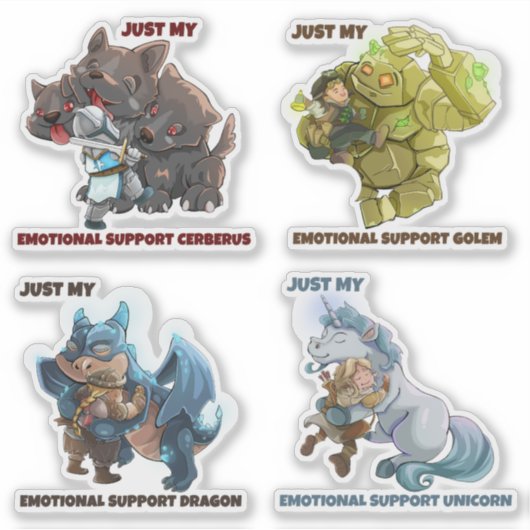 Emotionele ondersteuning Mythical Creatures vinyl  Sticker (Voorkant)