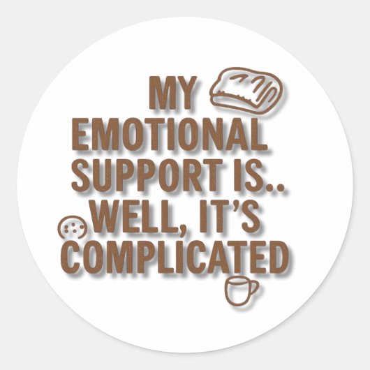 Emotionele ondersteuning Snacks Ronde Sticker (Voorkant)