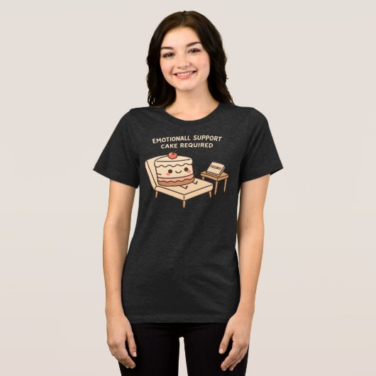Emotionele ondersteuning taart nodig Tri-Blend shirt (Voorkant volledig)