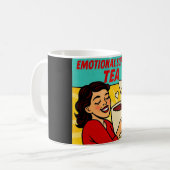 Emotionele ondersteuning Tea Retro Pop Art Koffiemok (Voorkant links)