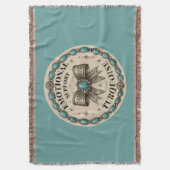 Emotionele Ondersteuning Turquoise Westers Ontwerp Deken (Voorkant Verticaal)