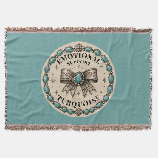 Emotionele Ondersteuning Turquoise Westers Ontwerp Deken (Voorkant)