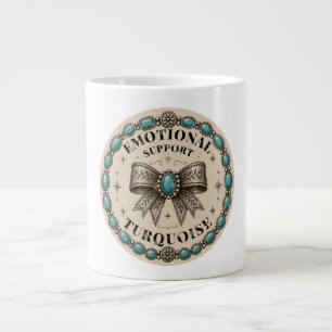 Emotionele Ondersteuning Turquoise Westers Ontwerp Grote Koffiekop