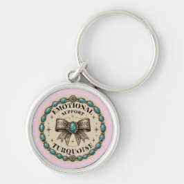 Emotionele Ondersteuning Turquoise Westers Ontwerp Sleutelhanger