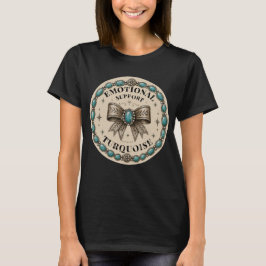 Emotionele Ondersteuning Turquoise Westers Ontwerp T-shirt