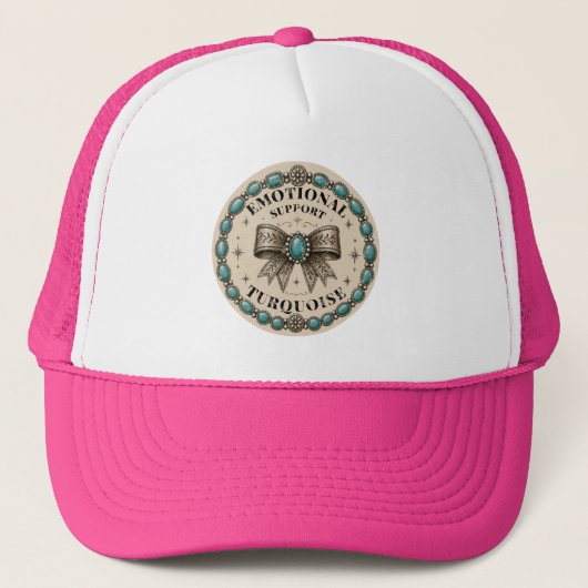 Emotionele Ondersteuning Turquoise Westers Ontwerp Trucker Pet (Voorkant)