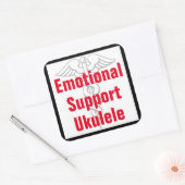 Emotionele ondersteuning Ukulele - Grappige Sticke Vierkante Sticker (Envelop)