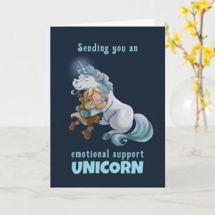 Emotionele ondersteuning Unicorn wenskaart Kaart