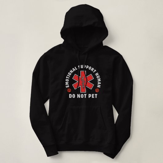 Emotionele ondersteuning van de mens hoodie (Design voorkant)