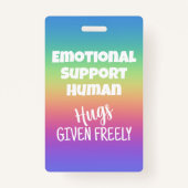 Emotionele ondersteuning van mensapen met een badg badge (Voorkant)