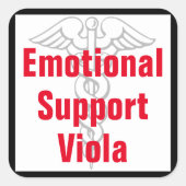 Emotionele ondersteuning Viola - Grappige Sticker (Voorkant)