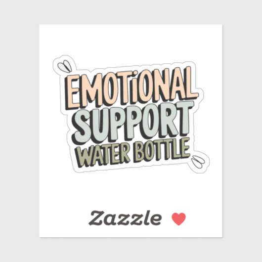 Emotionele ondersteuning Waterfles Vinyl Sticker (Vel)