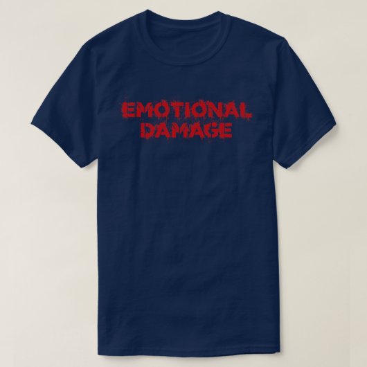Emotionele schade rode tekst t-shirt (Design voorkant)