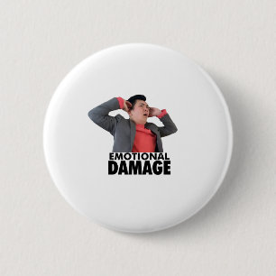 Emotionele schade ronde button 5,7 cm