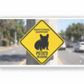Emotionele Steun Aardappel Franse Bulldog Grappig Sticker (Voorkant)