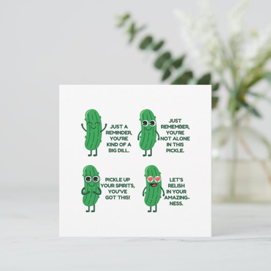 Emotionele steun augurk kaart (Staand voorkant)