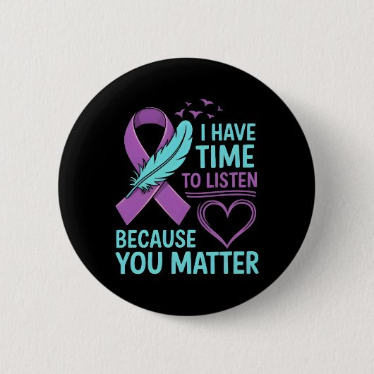 Emotionele Steun Bewustzijn Ronde Button 5,7 Cm (Voorkant)