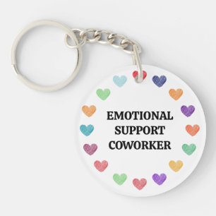Emotionele steun collega met regenboog harten sleutelhanger