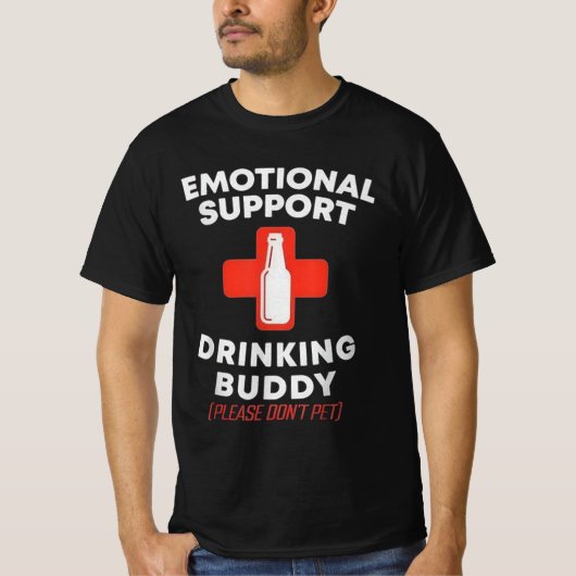 Emotionele steun drinkmaat Funny Bier  T-shirt (Voorkant)