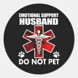 Emotionele steun echtgenoot niet huisdier _8 ronde sticker