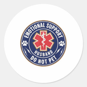 Emotionele steun echtgenoot niet huisdier dienst h ronde sticker