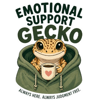 Emotionele Steun Gecko Grappig Schattig Reptiel T- T-shirt