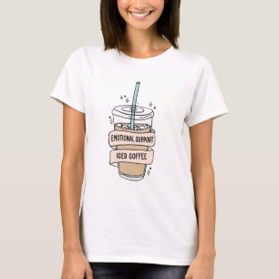 Emotionele steun ijskoude koffie t-shirt