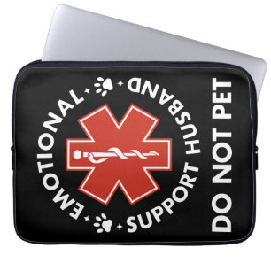 Emotionele steun man niet huisdier laptop sleeve