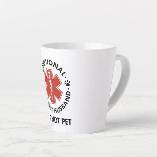 Emotionele steun man niet huisdier latte mok (Rechterhoek)