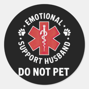 Emotionele steun man niet huisdier ronde sticker