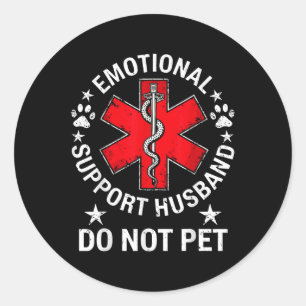 Emotionele steun man niet huisdier ronde sticker